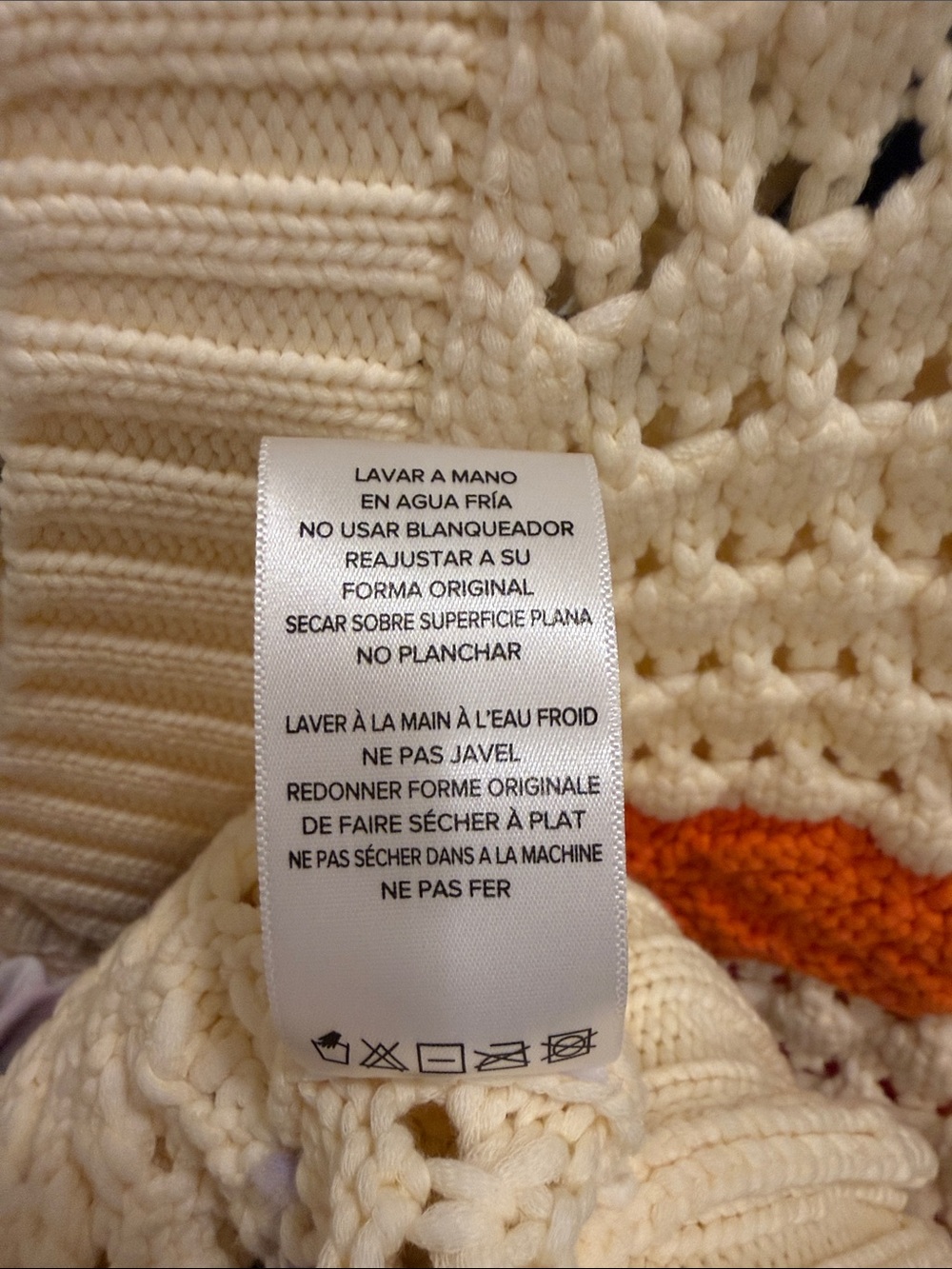 Dear John Cream Knit Sweater Vest with Colorful Embroidered Accents - Picture 5 of 5